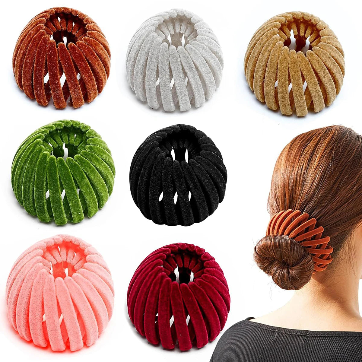 Elevate Your Hairstyle with Our Trendy Bird Nest Ponytail Hair Rings - The Ultimate Lazy Braider Tool for Effortless Elegance!