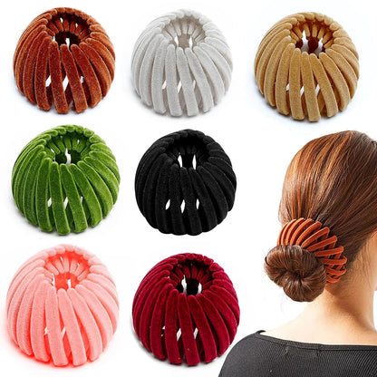 Elevate Your Hairstyle with Our Trendy Bird Nest Ponytail Hair Rings - The Ultimate Lazy Braider Tool for Effortless Elegance!