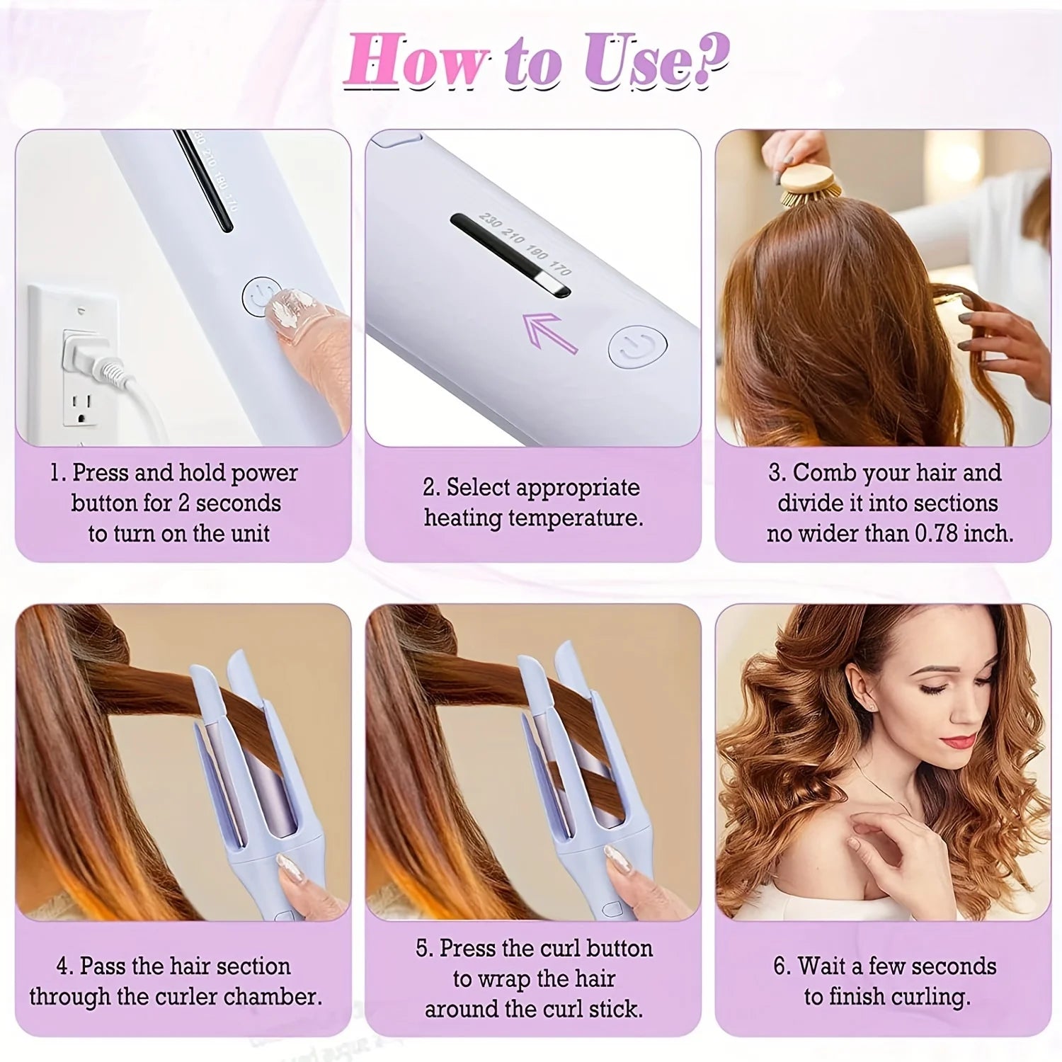 Elevate Your Styling Game with the 32MM Automatic Hair Curler - Effortless Curls with Professional Quality Tourmaline Ceramic Technology